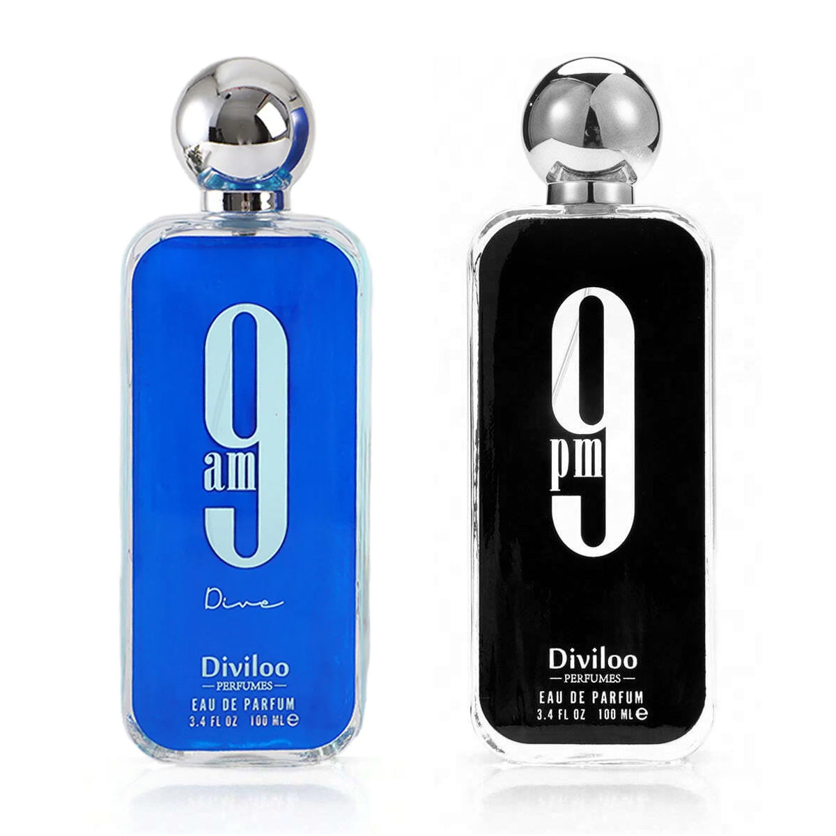 Afnan 9PM 9AM Eau de Parfum Spray for Men 3.4 oz - Amber Vanilla Scent Perfume