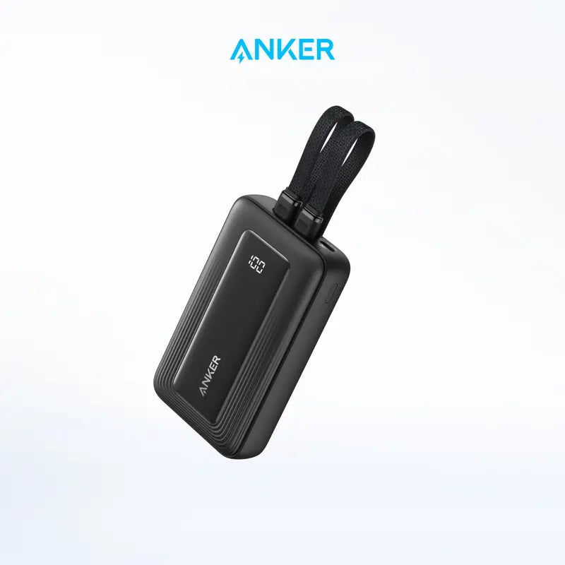 Anker Zolo Power Bank, 10,000mAh 30W Max Fast Charging with Built-In USB-C and MFi-Certified Lightning Cables, For iPhone 15 Series, MacBook, and More