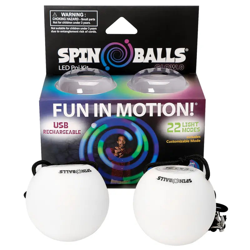 Spinballs LED Rechargeable Poi Set - Glow.0
