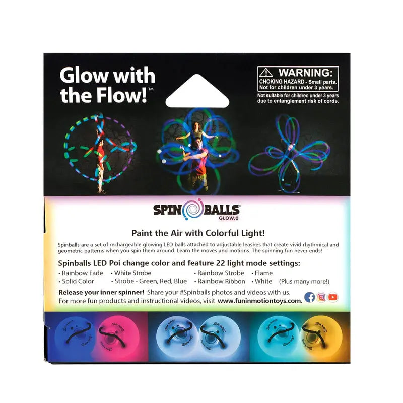 Spinballs LED Rechargeable Poi Set - Glow.0