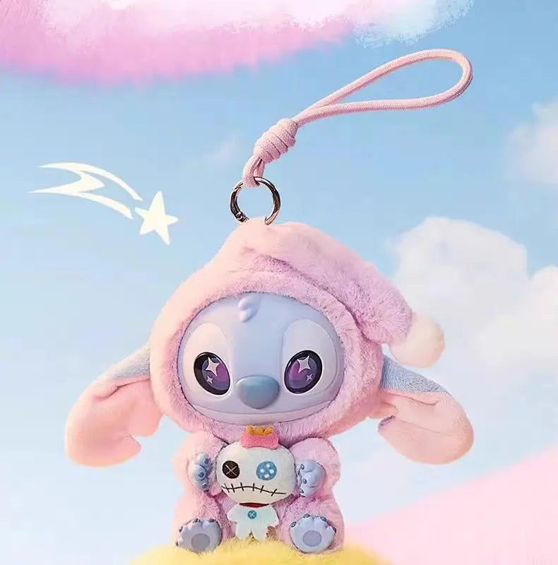 【Halloween gift】Disney Stitch - Themed Plushand Vinyl "Must-Eat -Even -When - Tired"Keychain: ldeal for Bag Decoration, Collecting, and Adding a Touch of Whimsy Fathersdaygift