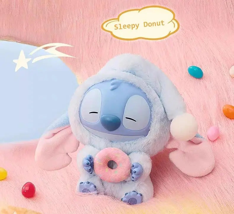 【Halloween gift】Disney Stitch - Themed Plushand Vinyl "Must-Eat -Even -When - Tired"Keychain: ldeal for Bag Decoration, Collecting, and Adding a Touch of Whimsy Fathersdaygift