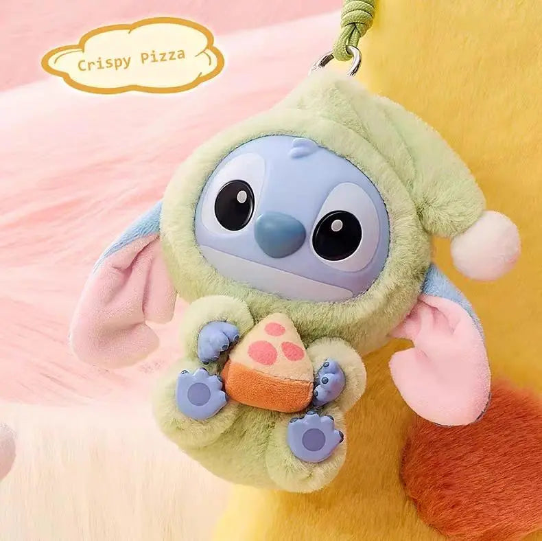 【Halloween gift】Disney Stitch - Themed Plushand Vinyl "Must-Eat -Even -When - Tired"Keychain: ldeal for Bag Decoration, Collecting, and Adding a Touch of Whimsy Fathersdaygift