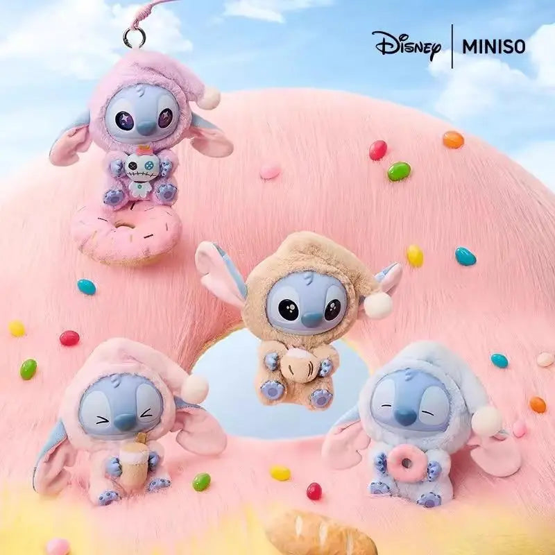 【Halloween gift】Disney Stitch - Themed Plushand Vinyl "Must-Eat -Even -When - Tired"Keychain: ldeal for Bag Decoration, Collecting, and Adding a Touch of Whimsy Fathersdaygift