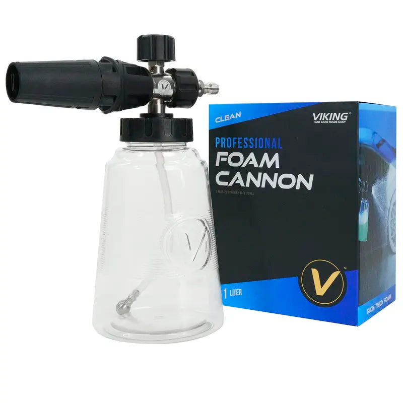 VIKING Professional Foam Cannon for Car, Adjustable Spray Nozzle, 1.1 Liter Soap Canister,1/4" Quick Connect Plug for Pressure Washer and Car Detailing Kit