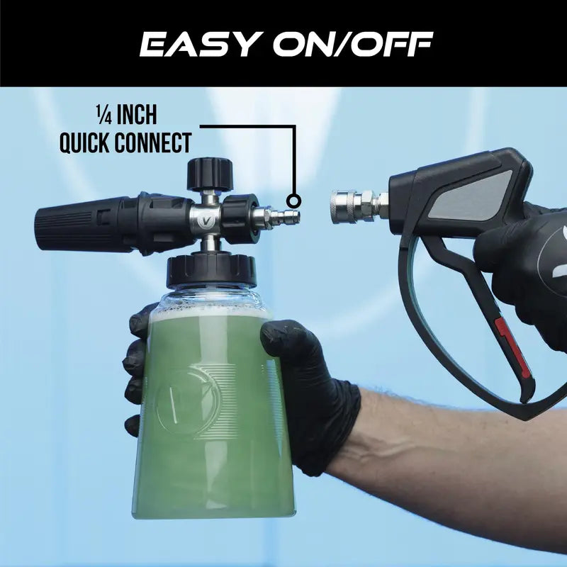VIKING Professional Foam Cannon for Car, Adjustable Spray Nozzle, 1.1 Liter Soap Canister,1/4" Quick Connect Plug for Pressure Washer and Car Detailing Kit