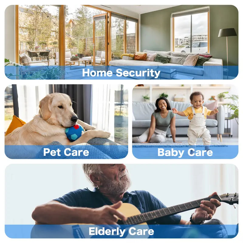 3MP 5G&2.4GHz WiFi Camera with Motion Detection and Two-Way Audio for Home Security - Wireless, Automatic Cable Monitoring Phone