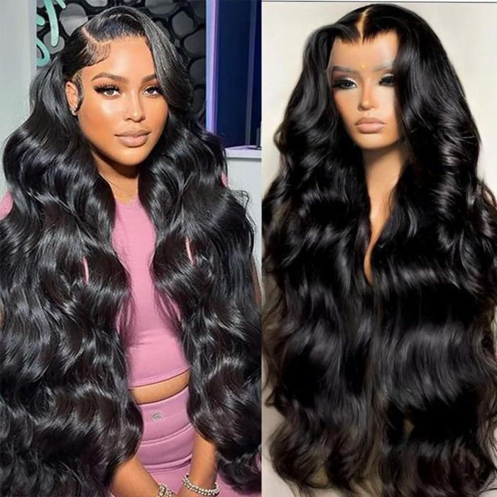 Body Wave 13x6 HD Lace Front Human Hair Wigs 200% density Pre plucked Lace Frontal Human Hair Wigs For Women With Baby Hair