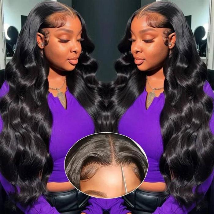 Body Wave 13x6 HD Lace Front Human Hair Wigs 200% density Pre plucked Lace Frontal Human Hair Wigs For Women With Baby Hair