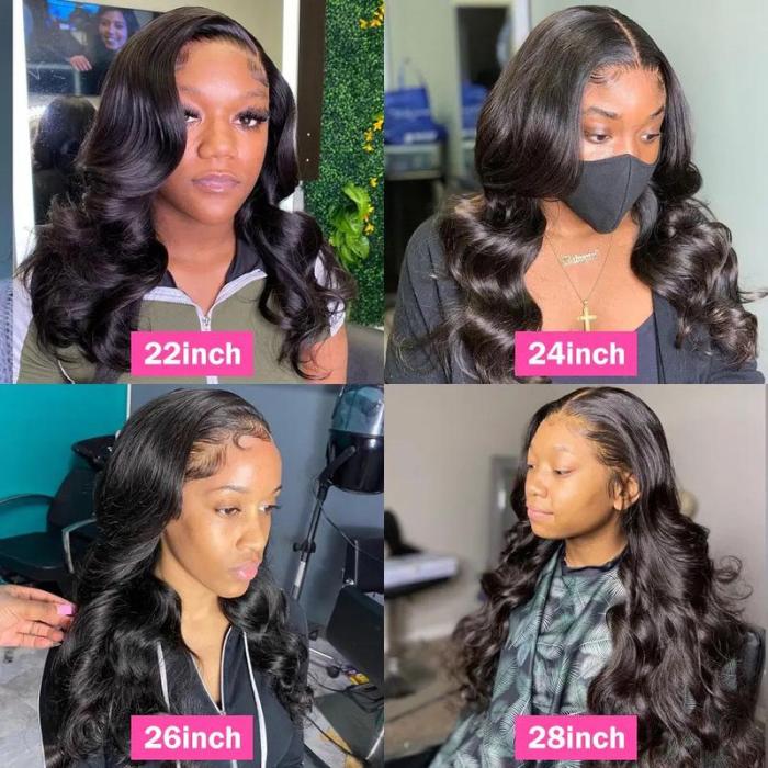 Body Wave 13x6 HD Lace Front Human Hair Wigs 200% density Pre plucked Lace Frontal Human Hair Wigs For Women With Baby Hair