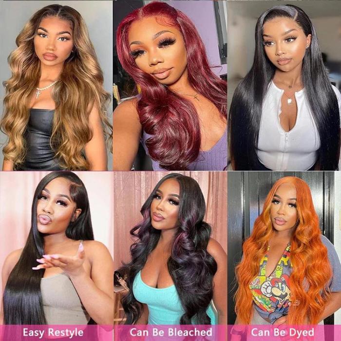 Body Wave 13x6 HD Lace Front Human Hair Wigs 200% density Pre plucked Lace Frontal Human Hair Wigs For Women With Baby Hair