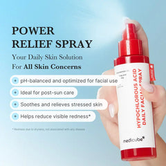 [NEW] [medicube] Hypochlorous Power Relief SOS Spray Designed for Acne Prone Skin l Hypochlorous Acid Facial Mist for Soothing Redness due to dryness | Niacinamide For Uneven Skin Tone & Texture | Korean Skincare | 4.22 fl.oz