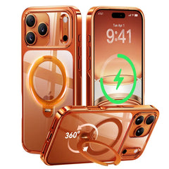 CASEKO0 Cosmic Orange iPhone 17 Pro Max Case with 360 Spin Magnetic Stand [Fit for MagSafe][17FT Military Protection] Slim Polished for iPhone 17 Pro Max Case with Stand 6.9",Cosmic Orange