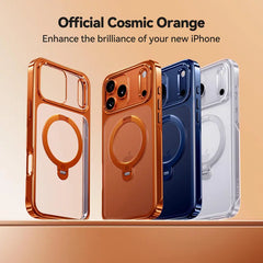 CASEKO0 Cosmic Orange iPhone 17 Pro Max Case with 360 Spin Magnetic Stand [Fit for MagSafe][17FT Military Protection] Slim Polished for iPhone 17 Pro Max Case with Stand 6.9",Cosmic Orange