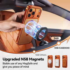 CASEKO0 Cosmic Orange iPhone 17 Pro Max Case with 360 Spin Magnetic Stand [Fit for MagSafe][17FT Military Protection] Slim Polished for iPhone 17 Pro Max Case with Stand 6.9",Cosmic Orange