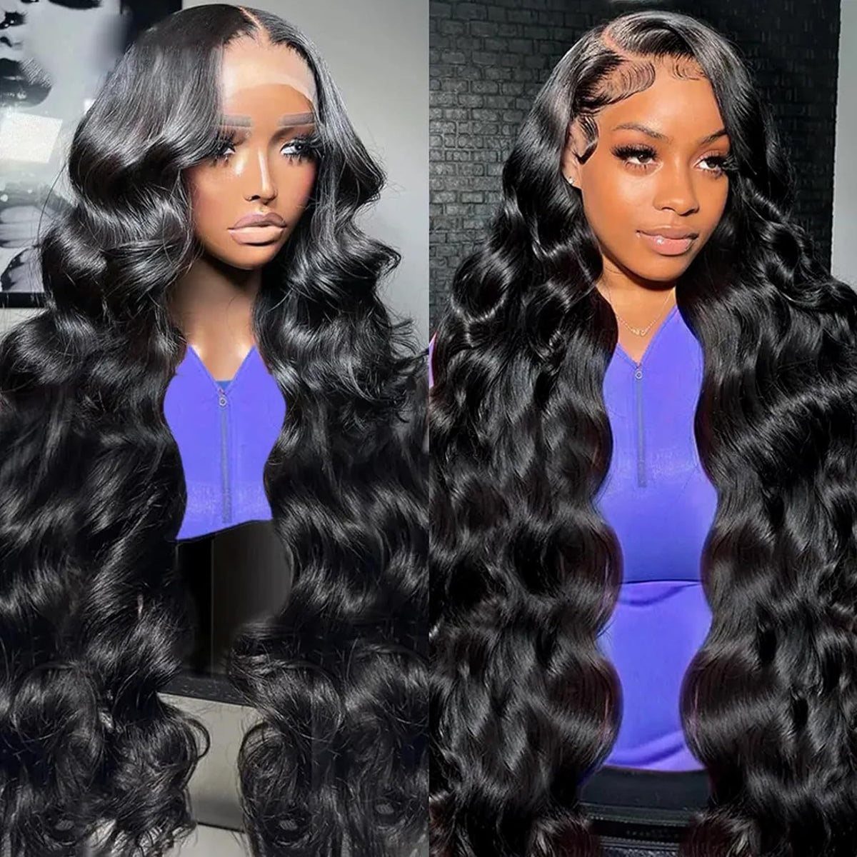 Body Wave 13x6 HD Lace Front Human Hair Wigs 200% density Pre plucked Lace Frontal Human Hair Wigs For Women With Baby Hair