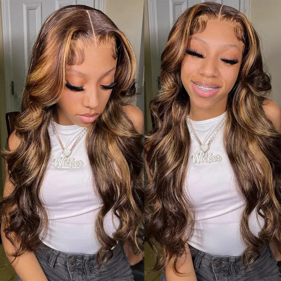 Body Wave 13x6 HD Lace Front Human Hair Wigs 200% density Pre plucked Lace Frontal Human Hair Wigs For Women With Baby Hair