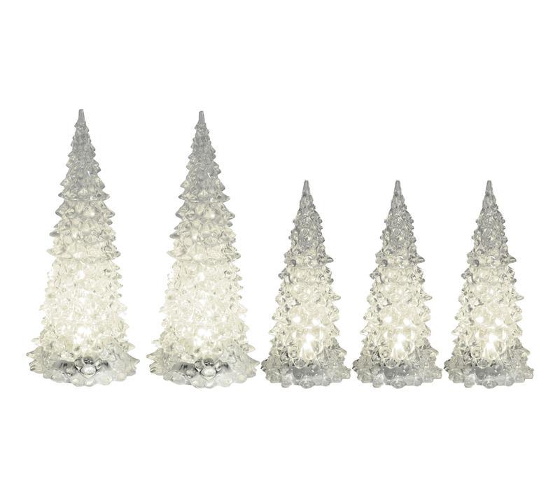 LumaBase Battery Operated Set of 5 Crystal Trees